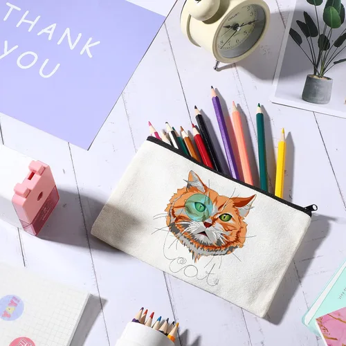 Miniatura 7 de Frienda - 50 bolsas de lona con cremallera, regalo a granel, pequeña bolsa en blanco, bolsa de maquillaje, neceser de cosméticos, regalo de Beige