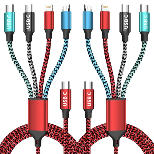 Miniatura 19 de Cable USB C a Lightning, cable de carga 4 en 1 de 240 W, 5 pies, cable de carga múltiple USB A/C a C/Lightning con luz para iPhone 16/15/14/13