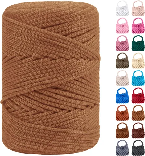 Miniatura 9 de Cordón de macramé de poliéster de 0.118 in x 185 yardas, cordón trenzado de macramé, bolsa de ganchillo, hilo de poliéster para ganchillo, bolsa