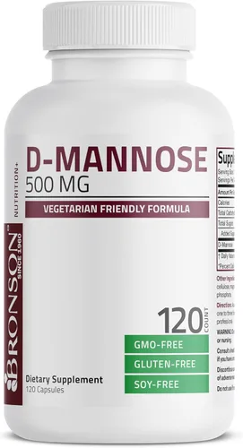 Miniatura 5 de Bronson D-Mannose 500 mg Fórmula amigable con los vegetarianos Sin OMG, 120 cápsulas