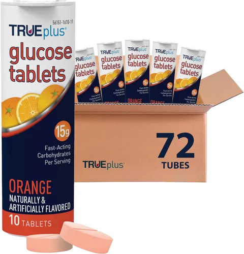Miniatura 11 de TRUEplus Tabletas de glucosa, masticables, sabor a naranja, 0.53 oz de carbohidratos de acción rápida, sin grasa, sin gluten, potencian la energía