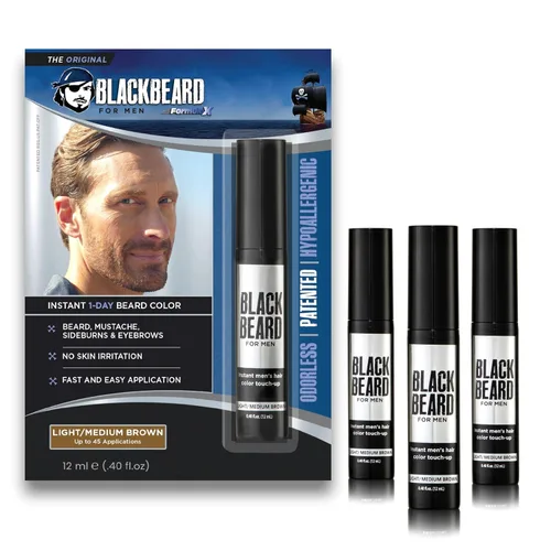 Miniatura 20 de Blackbeard for Men Color instantáneo para barba, bigote, cejas y patillas para todo el día, alternativa temporal e hipoalergénica al tinte para Negro