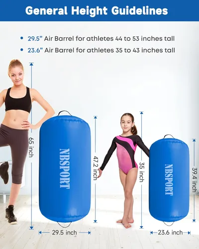 Miniatura 3 de Air Barrel - Barril de Aire Rodillo de Gimnasia para Entrenador de Flic Flac Hacia Atrás, Colchoneta de Aire con Bomba para Entrenamiento