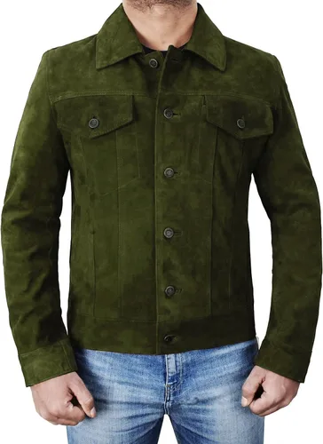Miniatura 2 de Chaqueta de cuero de gamuza para hombre, estilo occidental, abrigo de cuero vaquero