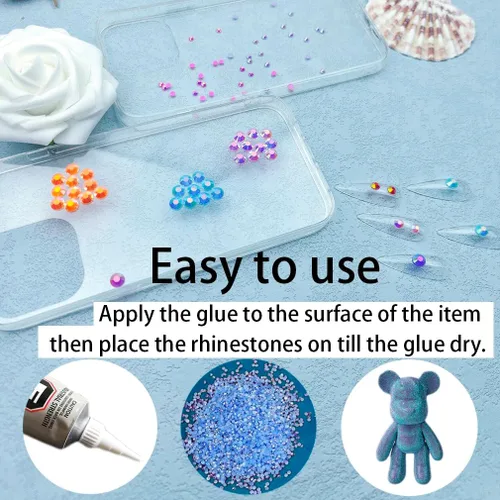 Miniatura 3 de 1000 diamantes de imitación de resina de 0.236 pulgadas con parte trasera plana de color AB para botellas, vasos, maquillaje de cara, decoración