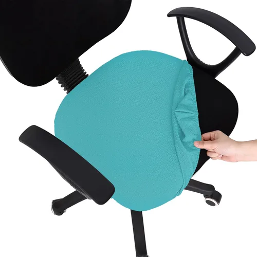 Miniatura 34 de Smiry - Fundas de asiento elásticas para silla de oficina con diseño jacquard, desmontables, lavables, antipolvo, protectores para cojines de silla