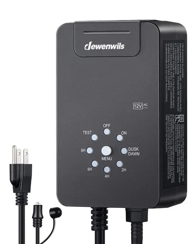 Miniatura 9 de DEWENWILS Transformador de paisaje de bajo voltaje de 60 W con sensor de fotocélula, transformador de bajo voltaje de 120 V CA a 12 V CA