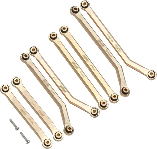 INJORA Conjunto de 4 eslabones delanteros de alto perfil de latón, 37g, eslabones de latón pesados para SCX24 C10 JLU Bronco Base Camp 4Runner Axial