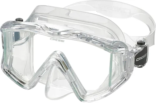 Miniatura 3 de Cressi Panoramic Wide View Mask & Dry Snorkel Kit for Snorkeling, Scuba Diving - Pano 3 & Supernova Dry: Designed in Italy TRANSPARENTE/TRANSPARENTE