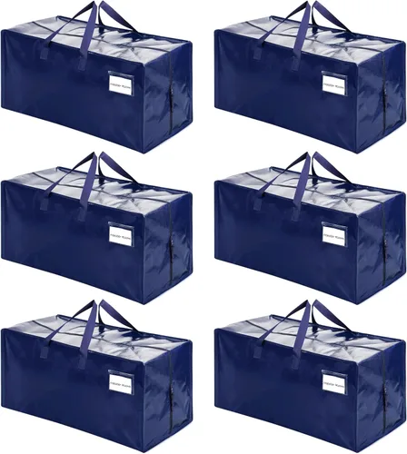 Miniatura 27 de VENO Paquete de 2 bolsas de mudanza, correas de mochila, mudanza, cajas de almacenamiento universitario, con tapas, resistentes, extragrandes, asas