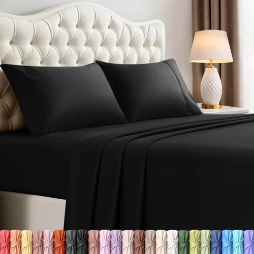 Miniatura 76 de Juego de sábanas King de Utopia Bedding – Juego de 4 sábanas para cama King, microfibra suave y transpirable, incluye 1 sábana bajera, 1 sábana Beige