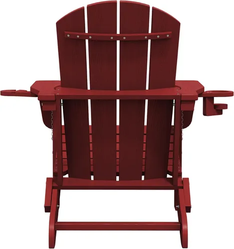 Miniatura 13 de SERWALL Silla Adirondack con portavasos – Juego de 2 sillas Adirondack compuestas para exteriores de polietileno de alta densidad para todo