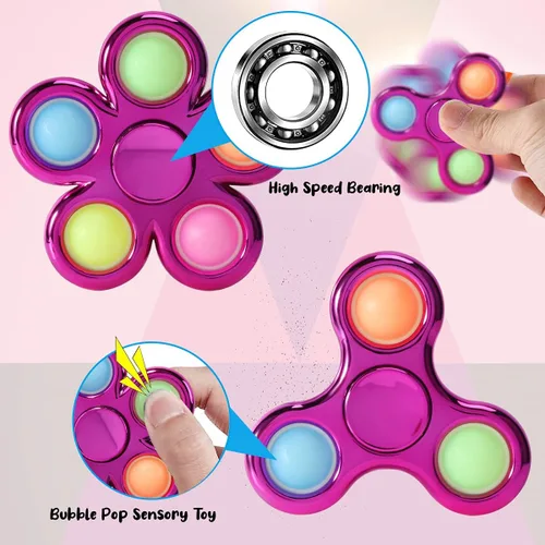Miniatura 2 de Paquete de 3 juguetes giratorios para aliviar la ansiedad, ideales para aliviar la ansiedad, bolsas de regalos, regalos de Navidad, regalos