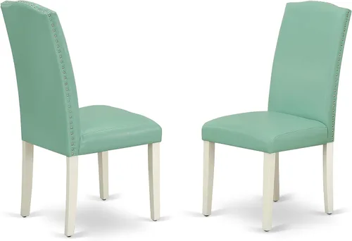 Miniatura 47 de East West Furniture DLEN3-BLK-69 - Juego de muebles de comedor de 3 piezas que contiene una mesa de comedor redonda con gotas y 2 sillas tapizadas