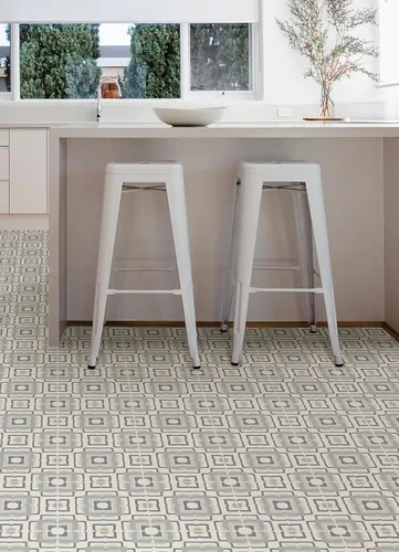 Miniatura 4 de FloorPops Azulejos de vinilo adhesivo Teal Posey de 30 cm por 30 cm (10 baldosas), (0.93 m²/cartón)