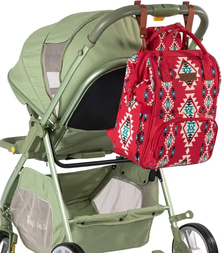 Miniatura 6 de Montana West Wrangler Callie - Mochila para pañales con correas para cochecito, bolsa de viaje multifunción para bebé WG2204-9110BDY Cereza