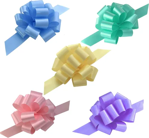 Paquete variado de lazos de regalo de colores pastel, 5 pulgadas de ancho, juego de 30, rosa pastel, azul claro, amarillo, verde menta, lavanda,