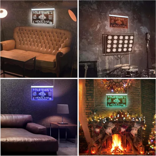 Miniatura 5 de ADVPRO Letrero de neón LED de un solo color personalizado con tu nombre para bar casero de cerveza con año de establecimiento 16 x 12 pulgadas Azul