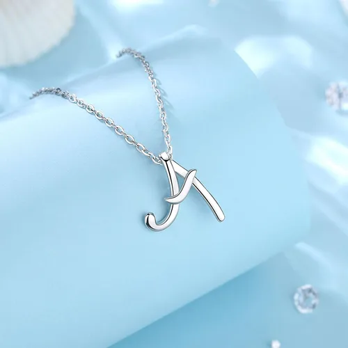 Miniatura 65 de EUDORA Collares de plata esterlina con inicial para mujer, regalos clásicos de 26 letras sin cuello para niñas, hermana, madre hija, cadena de 18