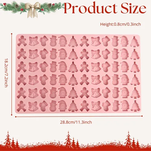 Miniatura 4 de 1 molde de silicona para chocolate de Navidad, hombre de jengibre, árbol de Navidad, Papá Noel, medias, muñeco de nieve y campana, moldes 3D