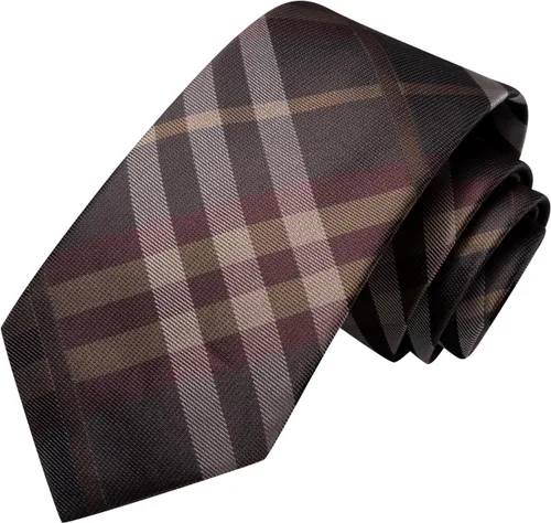 Miniatura 335 de Hi-Tie Corbata clásica de cachemira para hombre con pañuelo y gemelos a cuadros