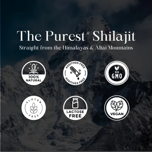 Miniatura 8 de Shilajit seco en gotas del Himalaya puro, 100% Shilajit natural puro, Grado A, suplemento de máxima potencia con 85+ minerales traza limpios y ácido