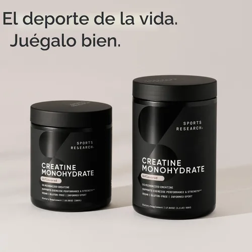 Miniatura 6 de Sports Research Creatine Monohydrate - Ganar músculo magro, mejorar el rendimiento y la fuerza y apoyar la recuperación del entrenamiento* - 5 g