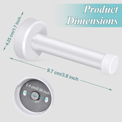 Miniatura 3 de Topes de puerta de 3.5 pulgadas, paquete de 2 topes de puerta blancos, montados en la pared, moderno protector de pared de acero inoxidable