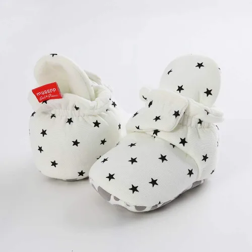 Miniatura 6 de HsdsBebe Unisex Newborn Baby Cotton Booties Non-Slip Sole for Toddler Boys Girls Infant Winter Warm Fleece Cozy Socks Shoes