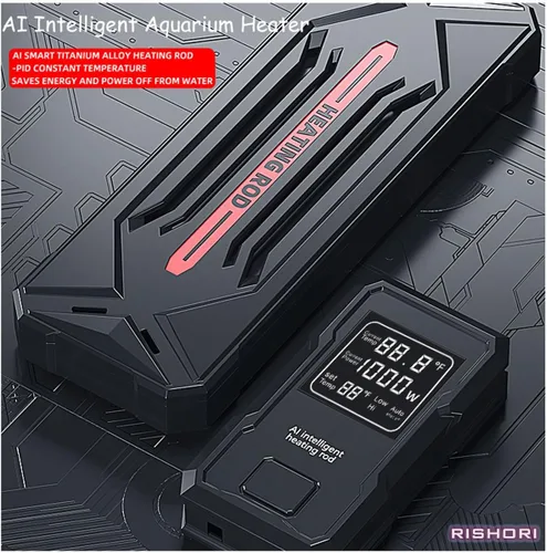 Miniatura 3 de Calentador de acuario, calentador de tanque de peces de 1200 W para agua salada y agua dulce, calentador sumergible inteligente de titanio