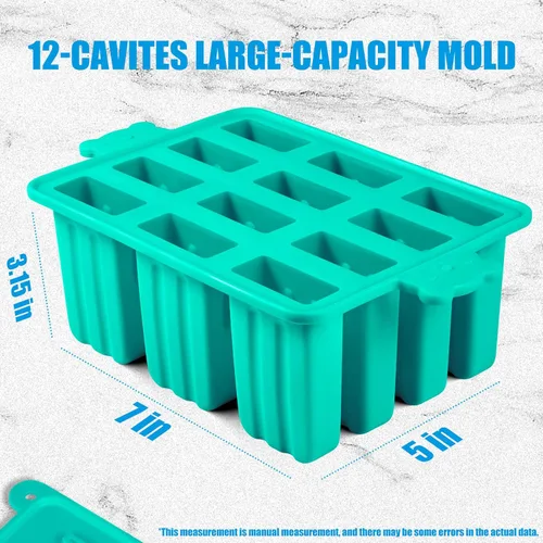 Miniatura 2 de Moldes de silicona para paletas de hielo, sin BPA, de grado alimenticio, con 50 palitos de paleta, 50 bolsas de paletas para niños, fácil limpieza