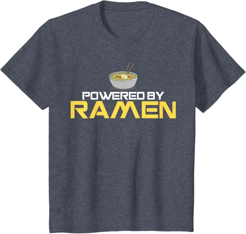Miniatura 87 de Camiseta de fideos de anime japoneses Powered By Ramen, Negro, S