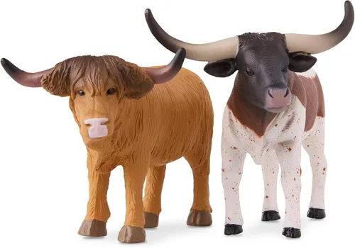 Miniatura 3 de Terra by Battat Juego de juguetes de animales de granja con figuras realistas de vaca, toros y burro Holstein - Juguetes educativos para niños