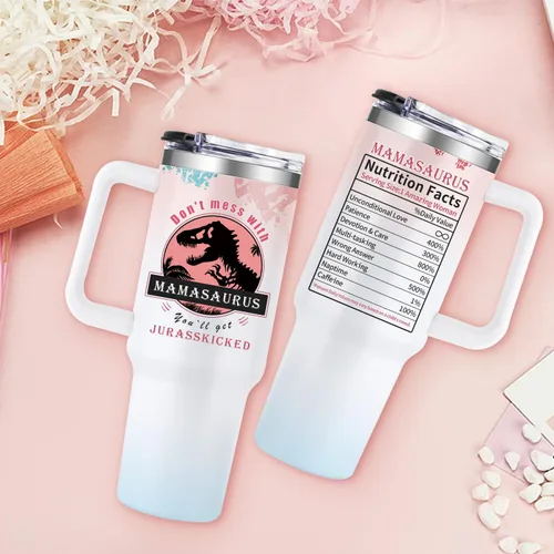 Miniatura 5 de Regalos para mamá de hijo, divertidos regalos de cumpleaños para madre de hija, regalo para el día de la madre, 40 onzas, taza de dinosaurio