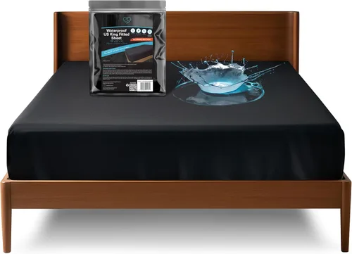 Miniatura 11 de Extreme King - Sábana bajera impermeable, bolsillo profundo de 14 pulgadas, protector de colchón 100% negro, segura con aceite, a base de agua
