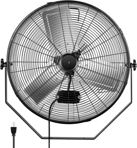 Miniatura 15 de Simple Deluxe 20 Inch High Velocity Wall Mount Fan with Rack, 3 Speed Industrial/Commercial Metal Ventilation Fan,2 Pack