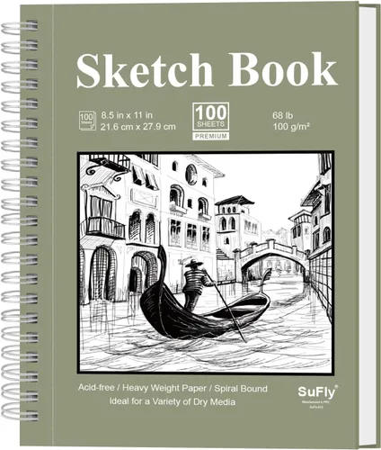 Miniatura 20 de Cuaderno de bocetos para niños, pequeño cuaderno de bocetos, cuaderno de bocetos de 5.5 x 8.5, paquete de 1 (68lb/100gsm), 100 hojas de bloc