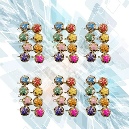Miniatura 9 de EXCEART Sakura Bell - Accesorios de campanas japonesas huecas de flor de cerezo para colgar suministros de manualidades para manualidades, joyas