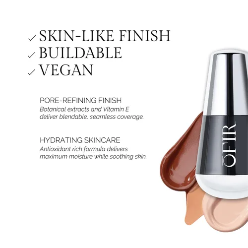 Miniatura 4 de OFIR Skin Satin - Base de maquillaje de cobertura media, maquillaje ligero con fórmula vegana, protección contra la luz azul y no se arruga para un
