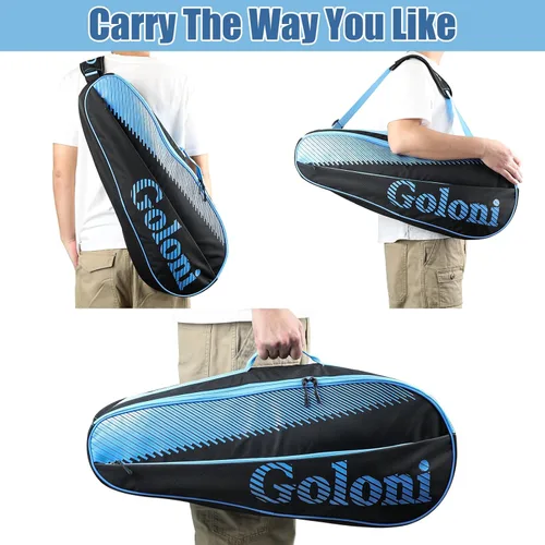Miniatura 5 de Goloni Bolsa para 3 raquetas de tenis, para jugadores profesionales o principiantes, bolsa de protección para raquetas con almohadilla protectora