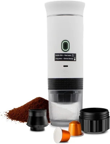 Cafetera portátil 3 en 1 – Máquina de café espresso eléctrica para viajes – Compatible con café molido, cápsulas NS y DG – Cafetera de espresso
