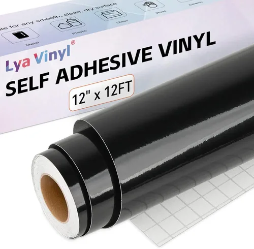 Miniatura 24 de Lya Vinyl Paquete de 12 vinilos permanentes de color rosa intenso brillante, hojas de vinilo autoadhesivas de 12 x 12 pulgadas para calcomanías
