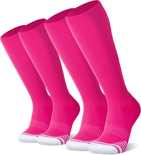Miniatura 10 de FITRELL Paquete de 2/3 calcetines de béisbol y sóftbol para niños, jóvenes, hombres y mujeres, calcetines altos hasta la rodilla (varios colores)