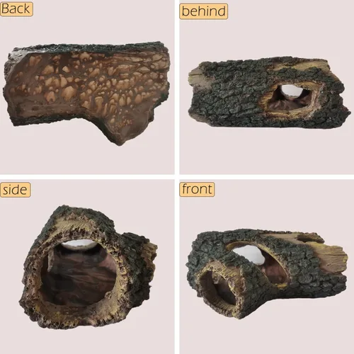 Miniatura 7 de IBWell Decoraciones de Madera para Acuario de Peces, Troncos Falsos de Resina Decoración de Terrario, Escondite de Reptiles Refugio de Acuario