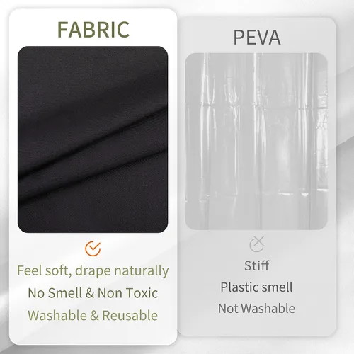 Miniatura 4 de ALYVIA SPRING Forro de Cortina de Ducha de Tela Extra Largo Impermeable - 72" x 96", Suave y Ligero Cortina de Ducha X-Larga con 3 Imanes, Lavable a