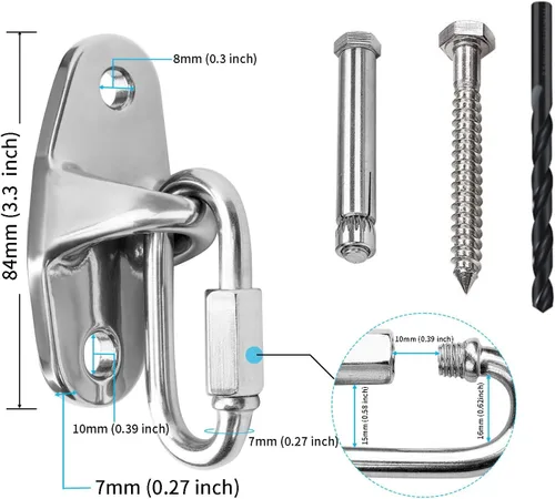 Miniatura 3 de Dakzhou Heavy Duty Swing Hanger Swing Brackets Wooden and Concrete Bolts 2000 lb Capacity Playground Porch Yoga Seat Trapeze SwingSets Indoor Outdoor