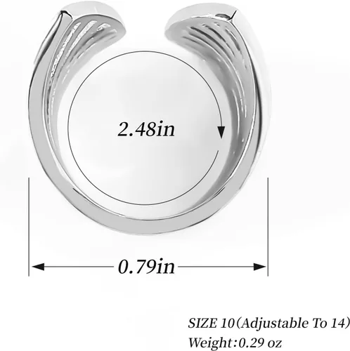 Miniatura 49 de Anillo de plata de ley 925, minimalista, ajustable, hecho a mano, para mujeres y niñas