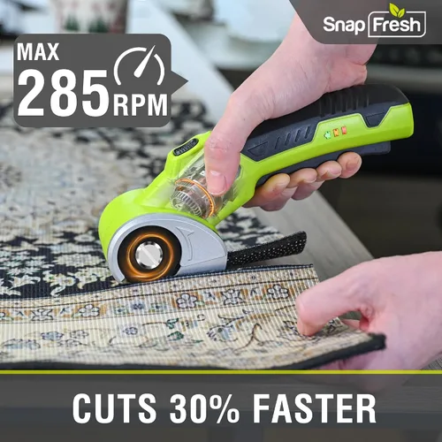 Miniatura 3 de SnapFresh 4V Tijeras Eléctricas Inalámbricas - Cortador de Caja Rotativo Recargable con Batería de 2.0Ah, 2 Cuchillas Autoafilantes, Luz LED
