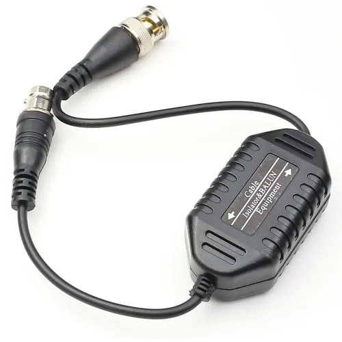 Miniatura 3 de Aislador de bucle de tierra para cámara de seguridad, BNC macho a hembra coaxial Video Ground Loop Isolator CCTV Balun 1 Pack