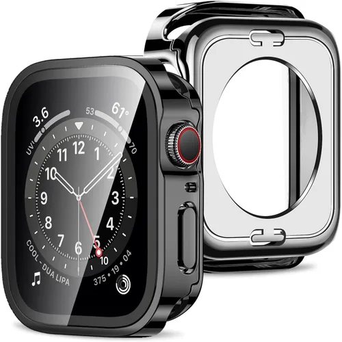 Miniatura 16 de Amizee Estuche 2 en 1 [Paquete de 2] Compatible con Apple Watch Series 9/8/ 7 de 45 mm con Protector de Pantalla Integrado, Cubierta Protectora